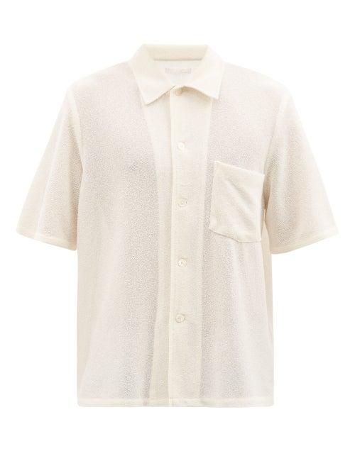 Our Legacy - Patch-pocket Boucl Shirt - Mens - White