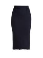 Matchesfashion.com Roland Mouret - Arreton High Rise Wool Crepe Pencil Skirt - Womens - Black Navy