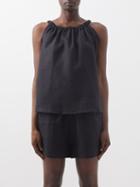 Deiji Studios - The Totem Linen Top And Shorts - Womens - Black