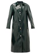 Matchesfashion.com Christopher Kane - Coated Jersey Crystal-embellished Coat - Womens - Dark Green