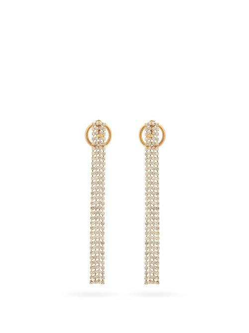 Matchesfashion.com Rosantica - Abaco Fringed Crystal Drop Earrings - Womens - Crystal