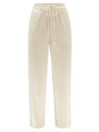 Co - Drawstring Crepe Wide-leg Trousers - Womens - Ivory