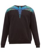 Matchesfashion.com Marcelo Burlon - Wings Print Cotton Sweatshirt - Mens - Black Multi