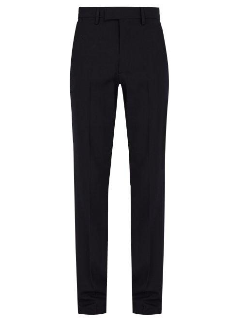 Matchesfashion.com Raf Simons - Slim Fit Wool Trousers - Mens - Dark Navy