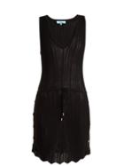 Matchesfashion.com Melissa Odabash - Arianna Deep V Neck Pointelle Knit Dress - Womens - Black