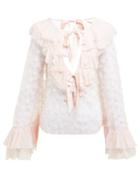 Matchesfashion.com Rodarte - Ruffle Trim Fil Coup Blouse - Womens - Light Pink