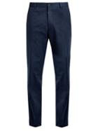 Matchesfashion.com Kilgour - Slim Fit Cotton Blend Chino Trousers - Mens - Navy