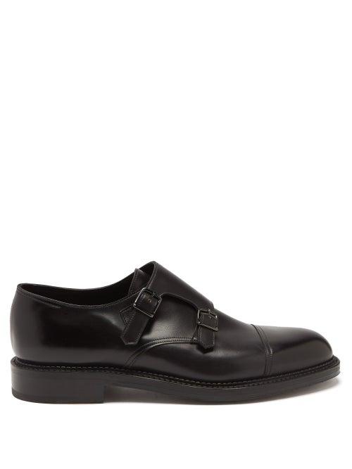Mens Shoes John Lobb - William Monk-strap Leather Shoes - Mens - Black