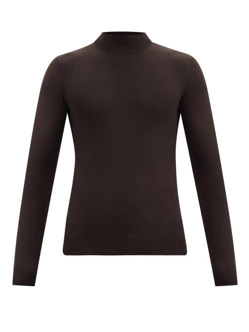 Matchesfashion.com Bottega Veneta - Techno Skin Roll-neck Jersey Sweater - Mens - Brown