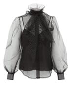 Matchesfashion.com Marc Jacobs - Crystal Embellished Neck Tie Tulle Blouse - Womens - Black