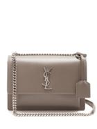 Matchesfashion.com Saint Laurent - Sunset Medium Leather Cross Body Bag - Womens - Light Grey