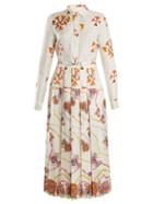 Matchesfashion.com Gabriela Hearst - Rosa Spread Collar Psychedelic Print Silk Dress - Womens - Multi