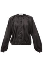 Matchesfashion.com Cheval Pampa - Gloria Silk-blend Satin Blouse - Womens - Black