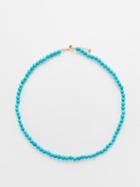 Mateo - Turquoise & 14kt Gold Beaded Necklace - Womens - Blue Multi