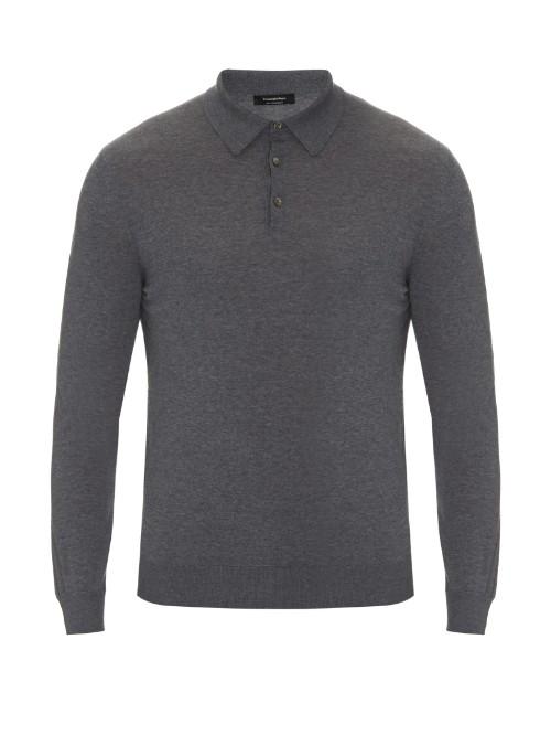 Ermenegildo Zegna Long-sleeved Wool Polo Shirt