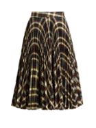 Matchesfashion.com Calvin Klein 205w39nyc - Tartan Pleated Midi Skirt - Womens - Brown Multi