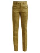 Matchesfashion.com Raf Simons - Houndstooth Wool Trousers - Womens - Yellow