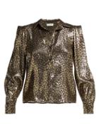 Matchesfashion.com Masscob - Levisa Metallic Silk Blend Shirt - Womens - Black Gold