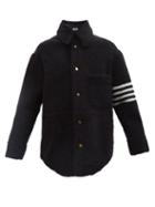 Thom Browne - Oversized Four-bar Shearling Shirt Jacket - Mens - Navy