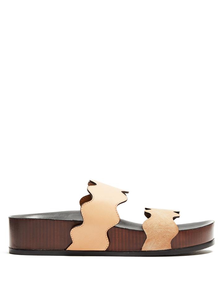 Chloé Lauren Double-strap Leather Flatform Sandals
