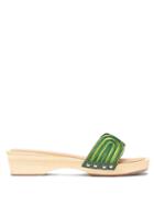 Matchesfashion.com Ancient Greek Sandals - X Zeus + Dione The Harness Wooden-sole Slides - Womens - Green