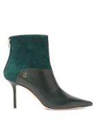 Matchesfashion.com Jimmy Choo - Beyla 85 Leather And Suede Ankle Boots - Womens - Dark Green