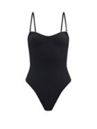 Matchesfashion.com Sara Cristina - Heart Removable-strap Swimsuit - Womens - Black