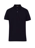 Matchesfashion.com Berluti - Leather Trimmed Cotton Piqu Polo Shirt - Mens - Navy