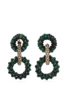 Matchesfashion.com Rosantica By Michela Panero - Carramato Beaded Chain Earrings - Womens - Green