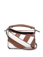 Matchesfashion.com Loewe - Puzzle Mini Striped Leather Cross Body Bag - Womens - White Multi
