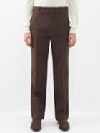 The Row - Garrett Cotton-blend Twill Trousers - Mens - Dark Brown