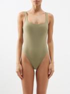 Matteau - The Nineties Maillot Recycled-fibre Swimsuit - Womens - Sage
