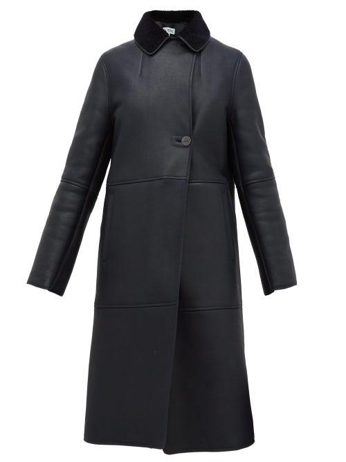 Matchesfashion.com Loewe - Notch-lapel Shearling Coat - Womens - Navy