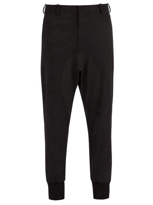 Matchesfashion.com Neil Barrett - Camouflage Stretch Wool Track Pants - Mens - Black