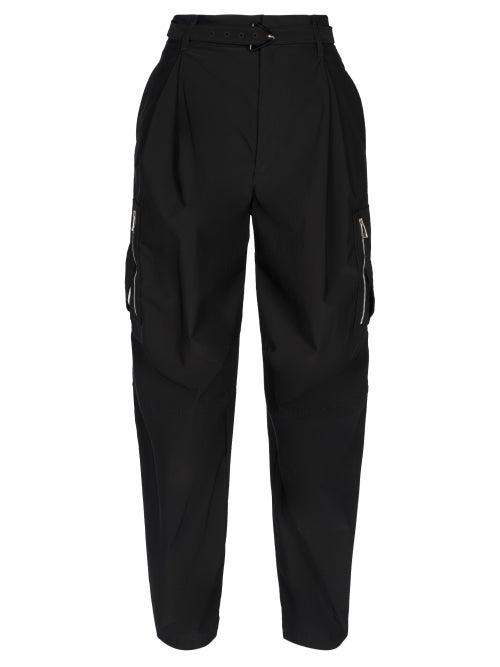 Bottega Veneta - High-rise Zipped Wide-leg Trousers - Womens - Black