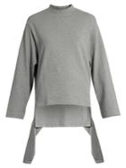 Balenciaga Draped-panel Round-neck Cotton Sweatshirt