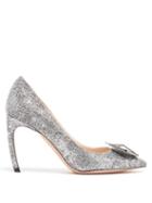 Matchesfashion.com Nicholas Kirkwood - Eden Crystal Embellished Boucl Pumps - Womens - Silver