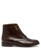 Matchesfashion.com A.p.c. - Frances Leather Derby Boots - Womens - Dark Brown
