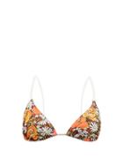 Matchesfashion.com Solid & Striped - The Charlotte Floral Print Bikini Top - Womens - Orange Print