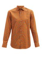 Matchesfashion.com Etro - Paisley-print Cotton-poplin Shirt - Mens - Orange Multi