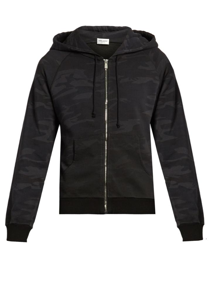Saint Laurent Camouflage-print Hooded Sweatshirt
