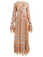 Matchesfashion.com Ashish - Sequin Embroidered Ruffled Wrap Dress - Womens - Beige Multi