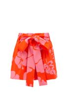 Matchesfashion.com Staud - Sage Hibiscus-print Cotton-blend Poplin Shorts - Womens - Red Print