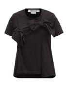 Comme Des Garons Comme Des Garons - Bow-yoke Cotton-jersey T-shirt - Womens - Black