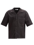 Le17septembre Homme - Short-sleeved Patch-pocket Cotton-blend Shirt - Mens - Black