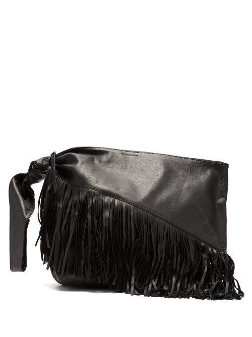 Matchesfashion.com Isabel Marant - Farwo Fringed Leather Bag - Womens - Black