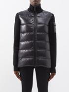 Moncler - Down-panelled High-neck Wool Cardigan - Womens - Black