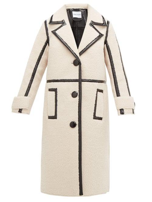 Matchesfashion.com Stand Studio - Tricia Patent Edged Faux Shearling Coat - Womens - Multi