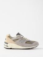 New Balance - Made In Usa 990v2 Suede And Mesh Trainers - Womens - Grey