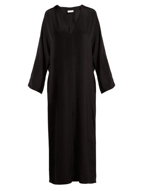 Matchesfashion.com Raey - Kimono Sleeve Silk Beach Dress - Womens - Black